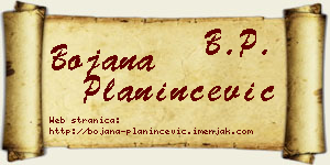 Bojana Planinčević vizit kartica